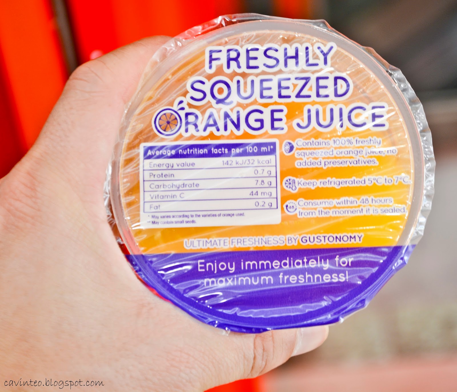 Entree Kibbles 100 Freshly Squeezed Orange Juice from a Vending